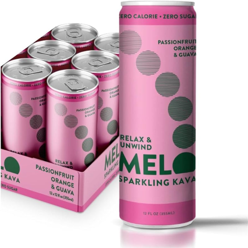 Melo Sparkling Kava Passionfruit, Orange, and Guava