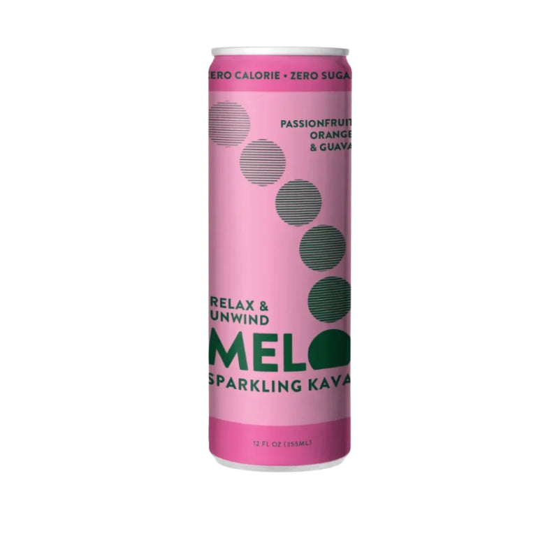 Melo Sparkling Kava Passionfruit, Orange, and Guava